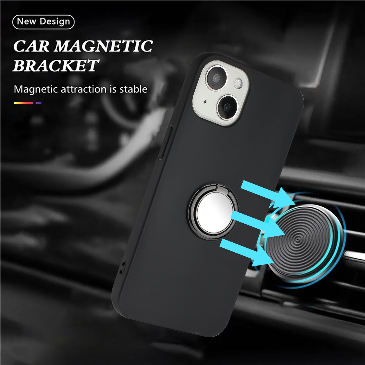 Bump Proof Cover for iPhone 13 mini 5.4 inch Ring Kickstand Matte TPU Phone Case Support Car Magnet Mount Bump Proof Cover for iPhone 13 mini 5.4 inch Ring Kickstand Matte TPU Phone Case Support Car Magnet Mount